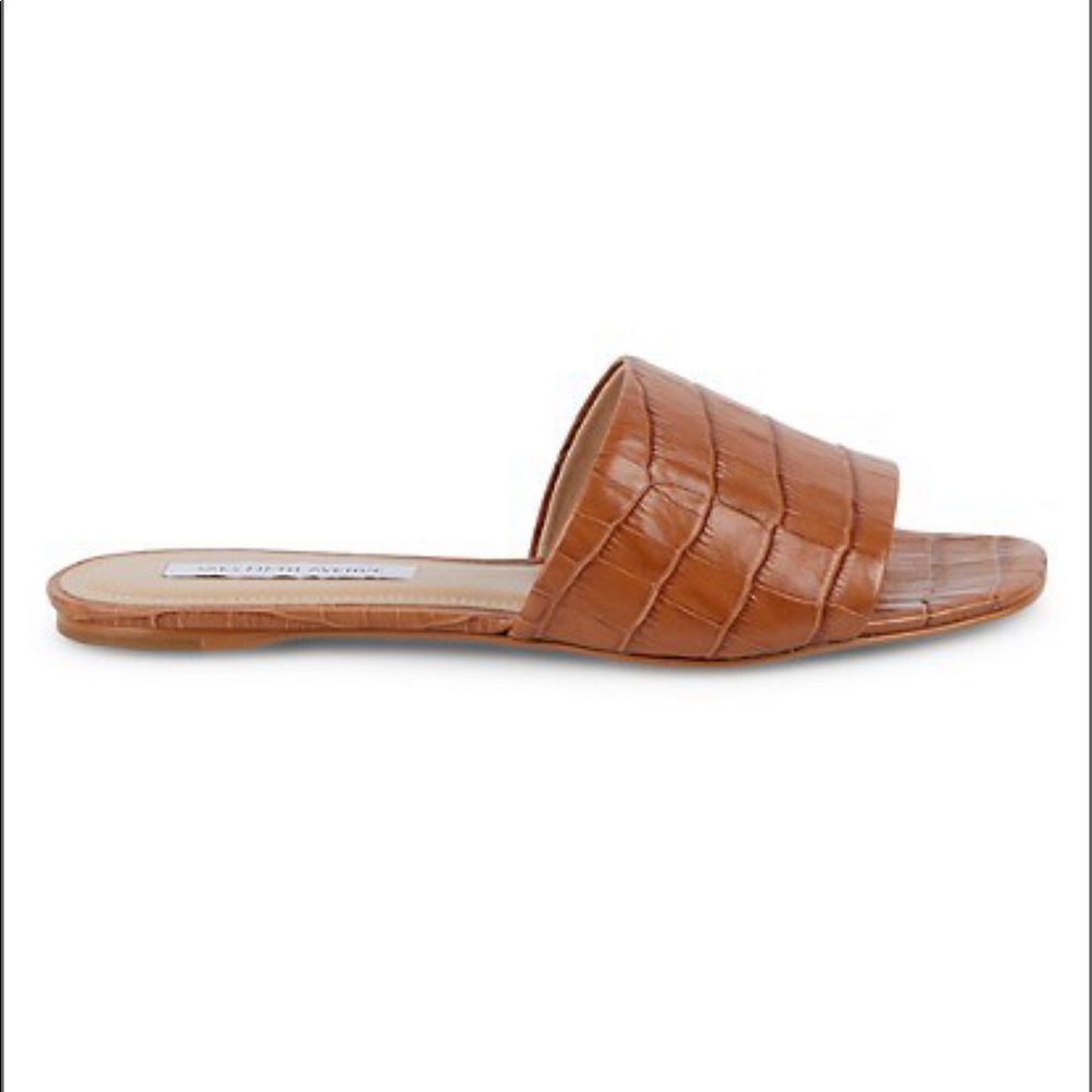 Sacks Fifth Avenue Embossed Leather Slides